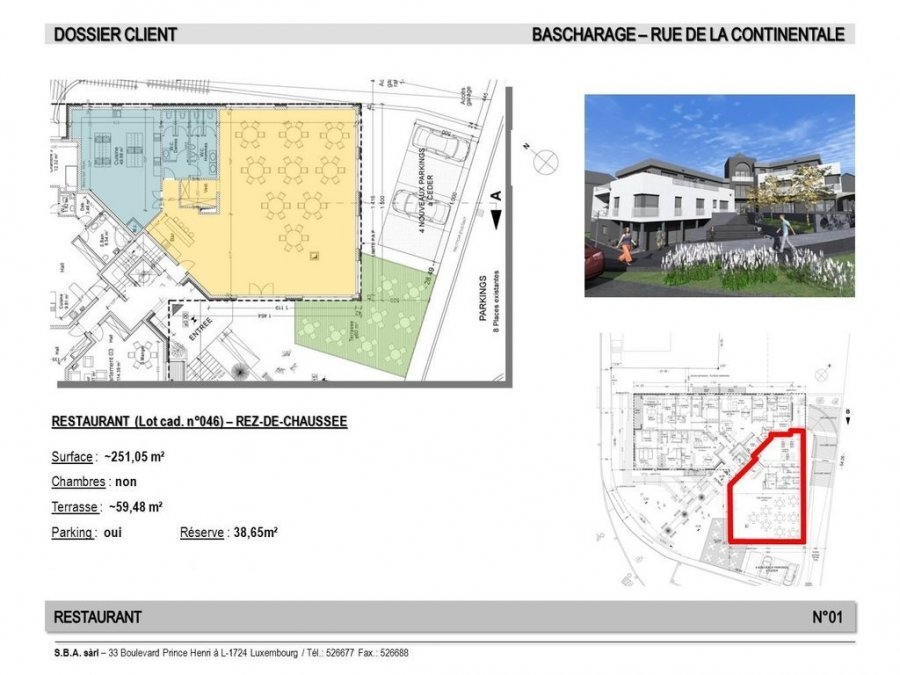 Local commercial à louer à Bascharage