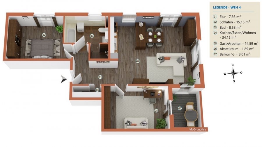 Wohnung zu verkaufen 2 Schlafzimmer in Perl-Nennig