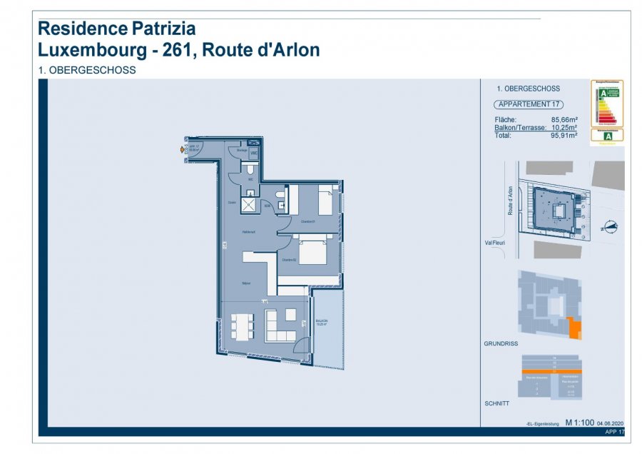 Appartement à vendre 2 chambres à Luxembourg-Belair