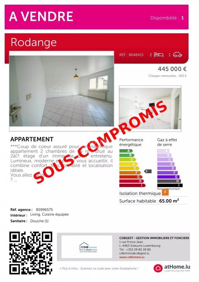 Appartement à vendre Rodange