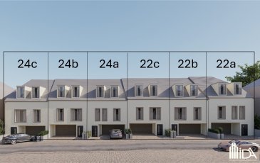 L'Immobilière de l'Attert vous propose ce projet de construction de 6 maisons d'une surface de 177 m² à 190m².

Maison mitoyenne (24b) de +/- 183m² sur un terrain de 1,62ares se compose de:
Rdch:
- hall d'entrée
- garage
- local poubelle et local technique.

1er étage:
- une cuisine séparée de +/- 13m²
- un séjour / salle à manger de +/- 28m²
- wc séparé
- débarras
- une chambre à coucher de +/- 10 m².

2ème étage:
- 3 belles chambres à coucher de +/- 22m², 17m² et 15m²
- 1 salle de douche.

Prix de vente: 795 000€ - TVA 3 % (sous réserve d'acceptation par l'administration de l'enregistrement)

Beckerich est une localité luxembourgeoise et le chef-lieu de la commune portant le même nom située à 5 km de Redange-sur-Attert.

Pour plus d'informations ou pour visiter cette propriété, contactez-nous au +352 23 62 90 20 ou sur immo@immoaida.lu

Consultez nos biens sur www.immoaida.lu