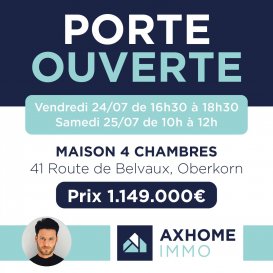 AXHOME IMMO vous propose en exclusivité de découvrir cette magnifique maison avec 4 chambres de 250 m² +/- habitables, +/- 345 m² utiles (480m² +/-au total avec le grenier non aménagé) sur un terrain de presque 8 ares, située à Oberkorn, localité appartenant à la commune de Differdange. Arrêt de bus à proximité.

La maison offre un cadre de vie agréable mêlant l'ancien et le moderne.

La cuisine lumineuse et entièrement équipée invite à la convivialité et au partage. Le salon, chaleureux et accueillant, est l'endroit idéal pour se détendre en famille.

La maison est équipée de technologies modernes telles que des panneaux photovoltaïques.

À l'extérieur, profitez d'un espace barbecue parfaitement aménagé, avec une véranda ouverte, idéal pour les repas entre amis ou en famille.

Elle se compose comme suit :

Rez-de-chaussée
- Hall d'entrée
- Garage de 27 m²
- 1 parking extérieur
- Accès jardin, terrasse
- Buanderie
- Local technique
- WC séparé
- Cuisine équipée séparée de 21 m²
- Salle à manger de 19 m²
- Salon de 43 m²

1er étage :
- 1 salle de jeux de 32 m²
- 1 suite parentale de 25 m² avec salle de douche et toilettes
- 1 salle de bain séparée de 12 m²
- 3 chambres de 20 m²
- Accès grenier

2ème étage :
- Grand grenier non aménagé

Au sous-sol
- Une grande cave à vin

Atouts :
- Grand espace
- Ancienne fermette complètement réaménagée en maison confortable
- Panneaux photovoltaïques
- Double vitrage partout
- Chaudière à condensation récente (2024)
- Espace jardin, véranda
- Aucun frais à prévoir

Pour plus d'informations, n'hésitez pas à nous contacter :

- Par téléphone : +352 691911993 Roberto Alex
- Par email : info@axhome.lu

Nous restons également à votre entière disposition si vous souhaitez vendre ou louer votre bien. Nous prenons en charge toutes les démarches administratives liées au bien immobilier.

Nous sommes également disponibles pour des estimations gratuites.

 ---------- 
AXHOME IMMO bietet Ihnen exklusiv die Möglichkeit, dieses wunderschöne Haus mit 4 Schlafzimmern von 250 m² +/- Wohnfläche, +/- 345 m² Nutzfläche (480m² +/- insgesamt mit dem nicht ausgebauten Dachboden) auf einem Grundstück von fast 8 Ar zu entdecken. Es befindet sich in Oberkorn, einer Ortschaft, die zur Gemeinde Differdange gehört. Bushaltestelle in der Nähe.

Das Haus bietet einen angenehmen Lebensraum mit einer Mischung aus alt und modern.

Die helle und voll ausgestattete Küche lädt zum geselligen Beisammensein und Teilen ein. Das warme und einladende Wohnzimmer ist der ideale Ort, um sich mit der Familie zu entspannen.

Das Haus ist mit modernen Technologien wie Photovoltaikanlagen ausgestattet.

Im Außenbereich können Sie den perfekt eingerichteten Grillplatz mit offener Veranda genießen, der sich ideal für Mahlzeiten mit Freunden oder der Familie eignet.

Es setzt sich wie folgt zusammen:

Erdgeschoss
- Eingangshalle
- Garage von 27 m².
- 1 Parkplatz im Freien
- Zugang zum Garten, Terrasse
- Waschküche
- Technischer Raum
- Separates WC
- Separate voll ausgestattete Küche 21 m².
- Esszimmer 19 m²
- 43 m² großes Wohnzimmer

1. Etage:
- 1 Spielzimmer von 32 m².
- 1 Mastersuite von 25 m² mit Duschraum und Toilette
- 1 separates Badezimmer von 12 m².
- 3 Schlafzimmer von 20 m².
- Zugang zum Dachboden

2. Stockwerk :
- Großer, nicht ausgebauter Dachboden

Im Untergeschoss
- Ein großer Weinkeller

Stärken:
- Großer Raum
- Ehemaliges Bauernhaus, das komplett in ein komfortables Haus umgebaut wurde.
- Photovoltaik-Paneele
- Doppelverglasung überall
- Neuer Brennwertkessel (2024)
- Gartenbereich, Veranda
- Keine Kosten zu erwarten

Für weitere Informationen kontaktieren Sie uns bitte :

- Per Telefon: +352 691911993 Roberto Alex
- Per E-Mail: info@axhome.lu

Wir stehen Ihnen auch gerne zur Verfügung, wenn Sie Ihre Immobilie verkaufen oder vermieten möchten. Wir kümmern uns um alle administrativen Schritte, die mit der Immobilie verbunden sind.

Wir stehen auch für kostenlose Schätzungen zur Verfügung.

 ---------- 
AXHOME IMMO offers you the exclusive opportunity to discover this magnificent 4-bedroom house with 250 m² +/- of living space, +/- 345 m² of usable space (480m² +/- in total with the unfinished attic) on a plot of almost 8 ares, located in Oberkorn, a locality belonging to the municipality of Differdange. Bus stop nearby.

The house offers a pleasant living environment blending old and new.

The bright, fully-equipped kitchen is an inviting place for conviviality and sharing. The warm and welcoming living room is the ideal place to relax with the family.

The house is equipped with modern technologies such as photovoltaic panels.

Outside, enjoy a perfectly laid-out barbecue area, with an open veranda, ideal for meals with friends or family.

The house is composed as follows:

First floor
- Entrance hall
- 27 m² garage
- 1 outdoor parking space
- Garden access, terrace
- Utility room
- Utility room
- Separate WC
- Separate 21 m² fitted kitchen
- 19 m² dining room
- 43 m² living room

1st floor :
- 1 32 m² games room
- 1 25 m² master suite with shower room and toilet
- 1 separate 12 m² bathroom
- 3 bedrooms of 20 m² each
- Attic access

2nd floor :
- Large unfinished attic

Basement
- Large wine cellar

Assets :
- Ample space
- Former farmhouse completely converted into a comfortable home
- Photovoltaic panels
- Double glazing throughout
- Recent condensing boiler (2024)
- Garden area, veranda
- No expenses

For further information, please do not hesitate to contact us:

- By phone: +352 691911993 Roberto Alex
- By email: info@axhome.lu

We are also at your disposal should you wish to sell or rent your property. We can take care of all the administrative formalities associated with your property.

We are also available for free estimates.

 ---------- 
AXHOME IMMO bitt Iech exklusiv d'Méiglechkeet, dëst prächtegt Haus mat 4 Schlofkummeren, ongeféier 250 m² Wunnfläch, ongeféier 345 m² benotzbar Fläch (ongeféier 480 m² am Ganzen mat dem onfäerdegen Dachgeschoss) op engem Grondstéck vun bal 800 m², zu Oberkorn, engem Deel vun der Gemeng Differdange, ze entdecken. Haltestell vun der Busnoot an der Noperschaft.

D'Haus bitt eng agreabel Wunnëmwelt, déi dat Al a dat Neit kombinéiert.

Déi hell a voll ausgestatt Kichen ass perfekt fir Gäscht ze ënnerhalen an Iessen ze deelen. Dat waarm a begréissend Wunnzëmmer ass déi ideal Plaz fir mat der Famill ze entspanen. D'Haus ass mat modernen Technologien wéi Photovoltaikpanneelen ausgestatt. Baussen kann een e perfekt ausgestatt Grillberäich mat enger oppener Veranda genéissen, ideal fir Iessen mat Frënn oder der Famill.

Et ass wéi follegt opgedeelt: Erdgeschoss - Entrée - 27 m² Garage - 1 Plaz fir dobaussen ze parkéieren - Zougang zum Gaart, Terrass - Wäschkummer - Hauswirtschaftskummer - Separat WC - Separat 21 m² ausgestatt Kichen - 19 m² Iesszëmmer - 43 m² Wunnzëmmer

Éischt Stack: - 32 m² Spillzëmmer - 25 m² Haaptschlofkummer mat Duschzëmmer a WC - 12 m² separat Buedzëmmer - 3 Schlofkummeren (20 m²) - Zougang zum Daachgeschoss Zweeten Stack: - Grousst onfäerdegt Daachgeschoss Keller - Groussen Wäinkeller

Virdeeler: - Vill Plaz - Alen Bauerenhaff komplett an e komfortabelt Heem ëmgebaut - Photovoltaik-Panneelen - Duerchgängig Duebelverglasung - Neie Kondensatiounskessel (2024) - Gaartberäich, Veranda - Keng weider Käschten ze erwaarden

Fir méi Informatiounen, zéckt w.e.g. net, eis ze kontaktéieren: - Per Telefon: +352 691911993 Roberto Alex - Per E-Mail: info@axhome.lu Mir stinn och zu Ärer Verfügung, wann Dir Är Immobilie verkafe oder vermiete wëllt. Mir këmmeren eis ëm all administrativ Prozeduren, déi mat der Immobilie ze dinn hunn. Mir bidden och gratis Schätzunge un.