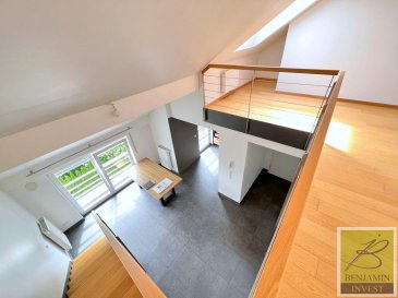 -- FR --

Duplex moderne d?une surface de 106 m2 dans la commune de Dudelange.
Le duplex appartient à un immeuble de 4 unités construit en 2012
Situé dans une rue calme de Dudelange, l?appartement se trouve à proximité de l?autoroute (6 min en voiture), de tout type de commerce ainsi que des transports en commun (10 min à pied jusqu?à la gare ferroviaire).

L?appartement se compose comme suit :


- Hall d?entrée
- Living
- Cuisine ouverte sur le living
- Chambre à coucher 1
- Chambre à coucher 2
- Salle de bain
- WC séparé
- Terrasse
- Mezzanine
- Garage pour 2 voitures
- Buanderie


Pour tout complément d\'information, n\'hésitez pas à nous contacter par téléphone au 28 77 88 22.
Nous sommes également disponibles pour organiser les visites le samedi !

Nous sommes, en permanence, à la recherche de nouveaux biens à vendre (des appartements, des maisons et des terrains à bâtir) pour nos clients acquéreurs.
N\'hésitez pas à nous contacter si vous souhaitez vendre ou échanger votre bien, nous vous ferons une estimation gratuitement.


-- EN --

Modern duplex with a surface of 160 m2 in the commune of Dudelange.
The duplex belongs to a building of 4 units built in 2012
Located in a quiet street of Dudelange, the apartment is close to the freeway (6 min by car), to all kind of shops as well as to public transport (10 min walk to the train station).

The apartment is composed as follows:


- Entrance hall
- Living room
- Kitchen open to the living room
- Bedroom 1
- Bedroom 2
- Bathroom
- Separate toilet
- Terrace
- Mezzanine
- Garage for 2 cars
- Laundry room


For any further information, do not hesitate to contact us by phone at 28 77 88 22.
We are also available to organize visits on Saturdays!

We are constantly looking for new properties for sale (apartments, houses and building plots) for our clients.
Do not hesitate to contact us if you wish to sell or exchange your property, we will give you a free estimate.
Ref agence : 264