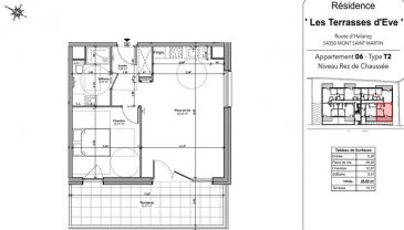 Vente T2 50 m² à Mont-Saint-Martin 149 400 ¤. Situé à PIEDMONT, programme neuf, livraison prévue 2ème semestre 2024, prestations haut de gamme ! Résidence de 18 logements<br>Appartement type T2 avec terrasse de 15.77 m² composé comme suit:<br>entrée, dégagement, espace cuisine ouverte sur séjour, 1chambre, salle de bains<br>Plancher Chauffant Gaz avec Chaudière gaz individuelle haute performance<br>Revêtement en marbre dans le Hall d\'entrée et circulations communes<br>Carrelage 60 * 60<br>Volets roulants motorisés,<br>Portes palières multipoints.<br>Ascenseur.<br>En sus : parking couvert (4500¤ TTC)<br>Pour info et visite, Rocco PANETTA au 06 88 56 77 94 (merci de laisser un message si répondeur).<br>Informations LOI ALUR : <br>Honoraires charge vendeur. (gedeon_57363_25691453)