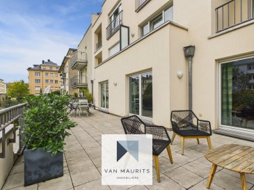 Idéalement situé à Bonnevoie, à proximité de toutes commodités, cet appartement se trouve au rez-de-chaussée d'une petite résidence bien entretenue et présente une surface totale de ± 193 m² dont ± 110 m² habitables.

Il se compose comme suit :

La porte d'entrée s'ouvre sur un hall d'entrée de ± 14 m² avec armoires intégrées desservant l'espace de vie de ± 43 m² composée d'un séjour et d'une cuisine équipée et aménagée ouverte sur la salle à manger et donnant accès à une belle terrasse de ± 66 m², une chambre de ± 13 m² et une seconde chambre de ± 21 m² avec un dressing attenant de ± 4 m², une salle de bains de ± 7 m² et un wc séparé ± 1.5 m².

Une cave privative de ± 4 m², un parking intérieur de ± 14 m² et une buanderie commune dans le sous-sol de la résidence complètent ce bien.

Détails complémentaires :

- Situation idéale
- Chaudière à gaz
- Chauffage par radiateurs
- Double vitrage sur châssis PVC
- Fibre optique
- Porte d'entrée sécurisée
- Interphone
- Grande terrasse
- Emplacement de parking
- Écoles, crèches, parcs, aires de jeux, restaurants, commerces
- Desservi par les transports en commun

Personne responsable du bien :

Yuliana Dimitrova  
Tel: +352661 50 27 19  
email: yuliana@vanmaurits.lu
