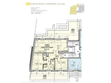 Votre agence IMMO LORENA de Pétange vous propose dans une résidence contemporaine en future construction de 13 unités sur 4 niveaux située à Rodange, 45 chemin de Brouck 1 appartement de 78,83 m2 à L'ETAGE EN RETRAIT avec ascenseur, décomposé de la façon suivante:

- Hall d'entrée d'environ 7,78 m2
- Cuisine ouverte et salon faisant un total de 33,21m2 donnant accès à la terrasse de 31,96 m2
- Salle de bain de 6,77 m2
- Un WC séparé faisant 1,63 m2
- Une première chambre de 15,30 m2, deuxième de 12,19 m2 donnant accès à la terrasse de 24,30 m2
- Une cave privative et un emplacement pour lave-linge et sèche-linge au sous sol.
Possibilité d'acquérir un emplacement intérieur (25.000 €) ou un garage fermé intérieur (35.000€).

Cette résidence de performance énergétique AB construite selon les règles de l'art associe une qualité de haut standing à une construction traditionnelle luxembourgeoise, châssis en PVC triple vitrage, ventilation double flux, chauffage au sol, video - parlophone, système domotique, etc... Avec des pièces de vie aux beaux volumes et lumineuses grâce à de belles baies vitrées.

Ces biens constituent entres autre de par leur situation, un excellent investissement.
Le prix comprend les garanties biennales et décennales et une TVA à 3%.
Livraison prévue septembre 2021.

3% du prix de vente à la charge de la partie venderesse + 17% TVA
Pas de frais pour le futur acquéreur

Pour tout contact:
Joanna RICKAL: 621 36 56 40 
Vitor Pires: 691 761 110 
Kevin Dos Santos: 691 318 013

L'agence Immo Lorena est à votre disposition pour toutes vos recherches ainsi que pour vos transactions LOCATIONS ET VENTES au Luxembourg, en France et en Belgique. Nous sommes également ouverts les samedis de 10h à 19h sans interruption.
Demander plus d’informations