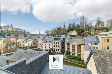 Situé à Luxembourg - Grund, l’un des plus vieux quartiers de la ville, ce magnifique appartement mezzanine au 3ème étage d’une petite résidence de 5 unités faisant partie du patrimoine mondial de l'Unesco offre une surface habitable de ± 45 m² pour une surface totale de ± 69 m² et se compose comme suit :

Le spacieux séjour de ± 55 m² au sol dispose d'une vue splendide sur la rivière Alzette et se compose d’une salle à manger, d'une cuisine ouverte équipée donnant accès à la mezzanine de ± 7 m² aménagée actuellement en tant que chambre et à la salle de bains de ± 4 m² (douche, lavabo, wc).
Une cave privative dans le sous-sol de la résidence complète l’offre.
Généralités :

- Appartement meublé et en très bon état
- Chaudière au gaz neuve, chauffage par radiateurs
- Fenêtres châssis bois, double vitrage
- Situation idéale : proche du centre-ville et de la gare de Luxembourg
- Magnifique vue
- Environnement calme
- Écoles, crèches, parcs, aires de jeux, restaurants, commerces à proximité
- Desservi par les transports en commun
- Parking public à proximité de l'habitation