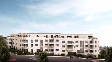 NOUVELLES RÉSIDENCES VENI - VIDI - VICI
appartement 98 113,22 m² terrasse 17,60 m² 
Situées dans le quartier Bonnevoie-Nord/Verlorenkost, calme, convivial et dynamique, offrant une qualité de vie exceptionnelle aux familles et jeunes travailleurs. À proximité immédiate de la ville, de la gare, du rond-point de Hamm, de l'aéroport et du réseau de transports publics. On note également la présence de différents supermarchés, établissements scolaires et crèches.

Cette future construction, classe énergétique ABA, se compose de 41 appartements d'une à trois chambres à coucher, reparties en trois blocs. Les grandes terrasses et jardins privatifs des appartements au rez-de-chaussée et les balcons/terrasses vitrés des appartements aux étages donnent une vue dégagée et délassante.

Le parc décoré de 7,5 ares , réservé aux copropriétaires pour des promenades ou des moments de détente, des parties de la façade en pierre naturelle, ainsi que les matériaux et équipements de qualité mis à disposition, complètent cet ensemble harmonieux, ci-nommé Veni Vidi Vici.


Caractéristiques:

- Chauffage au sol
- Vidéophone
- Triple vitrage, stores à lamelles électriques
- Panneaux solaires
- Système de ventilation double flux
- Isolation phonique
- Isolation thermique
- Portes blindées
- Revêtement de sol haut de gamme
- Parc privatif de 7,5 ares
- Façade en pierre naturelle et crépi
- etc. ...

Les prix sont indiqués avec TVA 3% sous réserve d'acceptation par l'administration de l'enregistrement.

Des emplacements intérieurs sont disponibles.

Des modifications dans l'appartement sont possibles.

Disponibilité: 2018