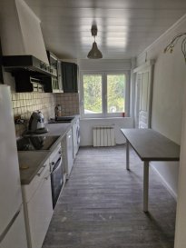 Appartement rénové situé au 2e étage d'un petit immeuble de 3 logements, comprenant entrée, dégagement, séjour, cuisine équipée, salle d'eau avec douche, WC, lavabo.
Chauffage électrique