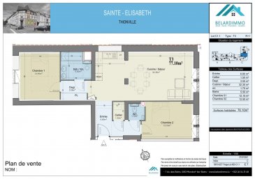 Belardimmo vous propose en plein centre de Thionville dans l'ancienne clinique Sainte-Elisabeth- avenue Georges Clémenceau/rue de Villars à THIONVILLE.

Un programme neuf d'appartements de belle taille de 30 m² à 300 m² répartis sur quatre entrées.

Un immeuble de caractère, entièrement réhabilité, en hypercentre.

Un emplacement exceptionnel face à la principale artère commerçante du centre-ville. Commerces, bureaux, gare, cinéma, théâtre... Vous pouvez laisser votre voiture dans le parking privé de la résidence et tout faire à pied ou à vélo.

Le charme de l'ancien avec le confort du neuf.
En choisissant d'habiter ce beau bâtiment construit en 1908 ou l'immeuble neuf qui le prolonge, c'est l'assurance de vivre dans un lieu atypique. Le cachet historique des vieilles pierres préservé.
Des prestations de haut standing
Une architecture d'exception à Thionville cœur de ville
Un parking réservé à la résidence
Structure neuve
Des façades préservées
Bien-être et confort moderne
Un intérieur très haut de gamme

Spécial investisseur

Unique à Thionville : éligible Loi DE NORMANDIE = réduction d'impôts
Déduisez de vos impôts jusqu'à 21 % du prix de votre appartement*.
S'agissant de travaux de rénovation dans une commune en zone labellisée ORT (Opération de revitalisation des territoires), ce projet est éligible loi De Normandie.

Ce label vous garantit que tous les professionnels intervenants sont certifiés RGE (reconnu garant pour l'environnement).
*Réduction d'impôts (12,18 ou 21%) conditionnée à la mise en location de l'appartement pendant 6,9 ou 12 ans au minimum, à destination de résidence principale, en respectant des plafonds de loyer et de ressources du locataire, voir détails en agence.

Pour plus d'informations contacter Monsieur Kempf David au 00 352 621 631 841 ou par mail david.kempf16@gmail.com

Plus qu'une quarantaine d'appartements disponibles ( voir nos annonce T1/T2/T3/T4) n'hésitez pas! Idéal pour investissement locatif ou résidence principale !