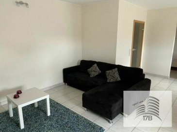 Appartement avec une surface habitable de 70 m2 situé au rez-de-chaussée, composé comme suit:

A l’étage : Hall d’entrée, vaste et lumineux séjour avec une baie vitrée donnant accès à la terrasse de 18 m2, cuisine équipée ouverte, une salle de bain, lavabo et WC, une chambre à coucher.

Le bien est complété au sous-sol par une cave privative, un emplacement intérieur, une buanderie commune.
Bonne connexion au réseau des transports publics. Accès facile au distributeur d‘autoroute. Crèches, écoles et commerces à proximité.

Pour tous renseignements supplémentaires ou pour convenir un rendez-vous pour une visite, veuillez nous contacter par téléphone au (+352) 691 400 706 ou par mail : info@17b.lu