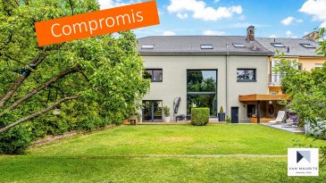 ***SOUS COMPROMIS***  ***SOUS COMPROMIS***  ***SOUS COMPROMIS***

Située dans le cœur historique d’Itzig (zone 30 km/h), cette belle bâtisse datant du début du 20ème siècle a été entièrement rénovée en 2016 avec des finitions haut de gamme. Bâtie sur un terrain de 5ar 49ca orienté sud-ouest, la maison dispose d'une surface habitable nette de ± 234 m² pour une surface totale brute de ± 325 m².

L’association des styles contemporain et industriel mêle adroitement tradition et innovation pour cette agréable maison familiale. Celle-ci se compose comme suit :

Au rez-de-chaussée, la porte d’entrée s’ouvre sur un hall avec vestiaire et wc, séparé de la pièce de vie par une superbe verrière d’atelier. Cet espace agencé en open-space de ± 65 m²se compose d'un spacieux séjour avec belle hauteur sous plafond de 7 m, d'un coin repas et d’une cuisine moderne et épurée (plan de travail en quartz clair, nombreux tiroirs et rangements, façade des meubles en chêne massif).

Cette pièce dispose d’une vue imprenable sur le jardin, accessible par une porte-fenêtre.

Un escalier métallique réalisé sur-mesure conduit aux 1er et 2ème étages. Le long de cet escalier court une grande baie vitrée de 15 m² donnant sur le jardin et baignant de lumière tant la pièce de vie que la mezzanine au 1er étage.

Le 1er étage s’ouvre sur une mezzanine (actuellement bureau) desservant quatre chambres, les deux plus grandes disposant chacune d’une douche et d’un lavabo, une salle de bain avec baignoire, double lavabo et enfin, un wc séparé.

Au 2ème étage, la spacieuse suite parentale se compose d’une chambre, d’un dressing séparé et d’une salle de bain ouverte avec baignoire, double douche italienne, double lavabo et wc. Se dégage de cette pièce une douceur exceptionnelle grâce au savant mélange des poutres apparentes blanchies, de carreaux de ciment et de nombreuses ouvertures. 

Au rez-de-jardin, une petite buanderie avec accès à la terrasse couverte dessert un garage avec débarras superposé de celui-ci menant au sous-sol et ses caves fraîches.

La maison bénéficie de 3 terrasses - dont une couverte - et d’un très joli jardin arboré et aménagé de +/- 300m2 orienté sud-ouest. A l'abri des regards, il profite d’une vue sur le clocher de l'église et inclut une piscine hors sol, un terrain de pétanque et un abri à vélos.

Généralités :
•Maison en excellent état ; rénovation récente (2016) ;
•Cuisine Harmonie Cuisine ;
•Ventilation double flux ;
•Châssis pvc triple vitrage ;
•CPE : C-C ;
•Situation recherchée ; proximité Luxembourg-ville (8 km) via le passage « Itzegersté » ;
•Belles promenades dans les alentours.

Agent responsable : Florian Apolinario
Mobile : +352 691 110 397
E-mail : florian@vanmaurit.lu
