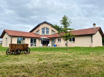Maison individuelle F6 de plain pied avec piscine. Maison d'architecte confortable et lumineuse, année 2000 de type F6 sur un terrain de 1 hectare 75 plat, au calme, entièrement clôturé avec un portail et visiophone. 3 chambres dont une chambre parentale avec dressing, cuisine individuelle équipée, donnant accès sur la terrasse exposée sud-ouest, spacieux séjour cathédral et mezzanine, salle de bain avec 2 accès donnant sur les chambres.
Cette maison se compose également d'une piscine couverte et chauffée avec douche, et accès terrasse et séjour.
Nombreux rangements, cave à vin. Garage double.