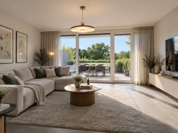 Situé au calme dans le paisible village de Boevange sur Attert (Mersch), cet appartement en VEFA de ± 102 m² habitables séduira par ses volumes généreux et ses prestations modernes. Cette maison bi-familiale comprend deux unités et un bureau. La livraison est prévue fin 2027, offrant ainsi l'opportunité d'acquérir un bien neuf répondant aux dernières normes de construction et de confort. Situé au Rez-de-chaussée avec ascenseur, l'appartement propose une organisation idéale entre les espaces de vie et les espaces de nuit.

Au Rez-de-chaussée, le hall d'entrée de ± 14 m² mène vers le séjour de ± 30 m² avec cuisine ouverte et ses baies vitrées donnant sur une terrasse de ± 30 m². Les 3 chambres de ± 12, 14 et 19 m² partagent une salle de bain de ± 7m² et une salle de douche de ± 4 m². Un débarras de ± 3 m² complète l'ensemble.

Au sous-sol : deux emplacements de parking, une cave et en commun un local vélos et une buanderie.

Les prestations prévues sont de grande qualité :

- Chauffage au sol alimenté par une pompe à chaleur air/eau ;
- Ventilation mécanique contrôlée double flux indépendante pour chaque appartement ;
- Porte de garage motorisée ;
- Vidéophone ;
- Volets électriques ;
- Construction sur dalle en béton armé ;
- Passeport énergétique : 