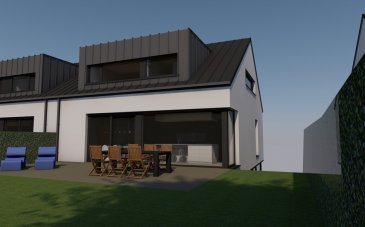 A vendre à Perlé, commune de Rambrouch, une maison jumelée d'une surface de 239,73 m2 sur un terrain de 3,96 ares comprenant, 

Au rez de chaussée : un hall d'entrée, un garage, deux caves, une chambre avec salle de douche et toilette.
Au 1er étage : Un living et cuisine ouverte (52 m2) donnant sur une terrasse (45 m2) et un jardin, une buanderie et une toilette séparée.
Au 2ème étage, trois chambres dont une master avec salle de douche, une salle de bain et une toilette séparée ainsi qu'un grenier.

Cuisine équipée offerte.
Classe Energétique A-A
Prix indiqué HT.
Délai de livraison 20 mois à partir du début des travaux.