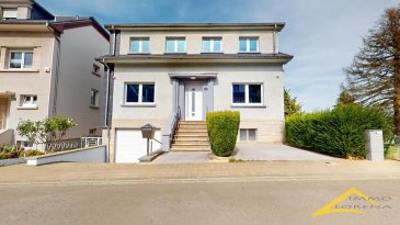 L'agence IMMOLORENA de Pétange a choisi pour vous cette magnifique maison individuelle de 140 m2, située à Rodange,  rénovée à l'intérieur en 2024. La maison a à été construite sur un terrain de 3,95 ares à proximité de toutes commodités, commerces et transports en commun.
Composition du bien :
AU REZ-DE-CHAUSSÉE (PIECES A VIVRE)

Un hall d’entrée de 11,29 m2
Une chambre/autre de 14,95 m2
Un salon de 14,89 m2 donnant accès à la terrasse de 8,06 m2
Une salle à manger 15,76 m2
Une cuisine (pas meublée) de 11,72 m2 donnant accès à la terrasse
Un WC séparé de 1,68 m2

AU PREMIER ETAGE 

Un hall de 6,89 m2 amenant à :
Une 1ère chambre légèrement mansardée de 17,06 m2 au sol (14,29 m2)
Une pièce/salle de bain/autre mansardée de 7,15 m2 au sol (3,65 m2)
Une 2ème chambre de 17,55 m2
Une 3ème chambre de 16,61 m2

AU DEUXIEME ETAGE 

Un grenier non-aménagé d’environ 44,91 m2 au sol

LA CAVE :

Un couloir de 7,47 m2
Une buanderie de 12,38 m2 donnant accès à la terrasse et au jardin.
Une terrasse de 31,39 m2
Une salle de bain de 2,86 m2 équipée d’une douche
Un local technique + cave de 19,88 m2 équipé d’une chaudière au gaz BUDERUS année 2022
Un garage pour une voiture de 32,79 m2

CARACTERISTIQUES DE LA MAISON:

La grande maison disposant de quatre chambres avec beaucoup de potentiel.
La maison dispose d’un beau garage pour une grande voiture ainsi que d’un emplacement extérieur privatif.
La toiture est en bon état.
Fenêtres double vitrage teintée.
Vidéosurveillance autour de la maison.
Phares led avec détection de mouvement à l'arrière de la maison.
Nouvelle porte d'entrée sécurisé.
Nouvelle porte de garage automatique sectionnel Hörman

Pour tout contact:
Joanna Rickal: +352 621 365 640
Vitor Pires: + 352 691 761 110

L'agence Immo Lorena est à votre disposition pour toutes vos recherches ainsi que pour vos transactions LOCATIONS ET VENTES au Luxembourg, en France et en Belgique.
