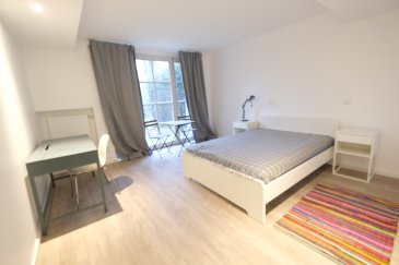 LUXEMBOURG- Bonnevoie, 39, rue Anatole France, chambre meublée rénovée, numéro A3, de 25 m2 habitable avec terrasse et petit jardin privatif, située au rez-de-jardin et comprenant : lit double, placard, bureau, chaise, table basse. Dans les parties communes : cuisine équipée, salle de douche avec WC, buanderie avec lave-linge et sèche-linge, grande cave commune. Libre de suite. Bail d'un an minimum. 

Prix : 1020 euros + 150 euros de charges (compris dans les charges : chauffage, eau, électricité, internet, assurance et nettoyage des parties communes). Jardin commun, Caution : deux mois de loyer, frais d'agence : un mois de loyer + TVA, 50% à charge du locataire, 50% à charge du bailleur. POUR UNE SEULE PERSONNE. 

Contact et visites : Rosalba MAITRE, téléphone : 691 550 189
Email : rosalba@parkagence.lu