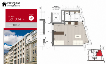 Une adresse emblématique au cœur de Luxembourg-Ville

Studio d'exception ? Avenue de la Liberté

NEWGEST Immobilière a le plaisir de vous présenter ce superbe studio bénéficiant d'un emplacement privilégié sur la prestigieuse Avenue de la Liberté, l'une des adresses les plus emblématiques et recherchées de Luxembourg-Ville.

Situé au 2? étage d'une résidence contemporaine avec ascenseur, ce bien développe une surface habitable de 33,23 m² parfaitement optimisée, offrant un cadre de vie élégant, fonctionnel et particulièrement lumineux.

Dès l'entrée, les espaces séduisent par leur agencement intelligent et leurs finitions soignées. La pièce de vie, baignée de lumière naturelle, s'ouvre sur une cuisine entièrement équipée, conçue pour allier esthétique et fonctionnalité. La salle de douche contemporaine complète harmonieusement l'ensemble.

Le bien dispose également d'une cave privative ainsi que d'un accès à une buanderie commune.

Les atouts de ce bien

? Adresse prestigieuse sur l'Avenue de la Liberté

? Résidence moderne avec ascenseur

? Surface optimisée de 33,23 m²

? Cuisine entièrement équipée

? Salle de douche contemporaine

? Cave privative

? Buanderie commune

? Excellente luminosité

Un emplacement exceptionnel

Vivre sur l'Avenue de la Liberté, c'est profiter d'un cadre de vie unique où tout est accessible à pied : le centre-ville, la gare centrale, le tramway, les commerces, les restaurants gastronomiques, les institutions financières ainsi que les principaux quartiers d'affaires.

Cette localisation de premier ordre garantit un confort de vie remarquable tout en offrant une excellente valorisation patrimoniale.

Un investissement de qualité

Que vous recherchiez votre première résidence ou un investissement sécurisé, ce studio constitue une opportunité rare.

Grâce à la forte demande locative du centre de Luxembourg, ce bien représente un excellent placement patrimonial avec un potentiel de rendement particulièrement attractif et une valorisation durable.

?

NEWGEST Immobilière

L'excellence immobilière au Luxembourg

Pour toute information complémentaire ou pour organiser une visite privée, notre équipe se tient à votre entière disposition.

Une opportunité rare dans l'un des quartiers les plus recherchés de la capitale.
