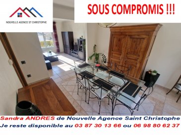 REF/690

SOUS COMPROMIS DE VENTE !

Maison mitoyenne d'un seul côté seulement, un jardin ainsi qu'un garage  complète ce bien.

En rez-de-chaussée: entrée par une véranda, un couloir desservant une cuisine avec porte vitrée donnant accès au jardin, un spacieux salon/séjour  très lumineux, WC séparé et accès caves.

A l'étage : palier desservant 2 chambres, une pièce dressing (possibilité d'agencer une 3ème chambre), une salle d'eau avec WC également.

Caves: Chaufferie/buanderie.

Un jardin clôturé et arboré, belle dépendance d'environ 10 m² avec récupérateur d'eau de pluie.
Chauffage central gaz de ville, double vitrage PVC avec volets roulants manuels.
Un garage non attenant.

Consommation énergétique primaire: E
Consommation énergétique finale: E

Les informations sur les risques auxquels ce bien est exposé sont disponibles sur le site Géorisques

N'hésitez pas à prendre contact auprès de NOUVELLE AGENCE SAINT CHRISTOPHE AU 03 87 30 13 66 ou demandez SANDRA au 06 98 80 62 37, agent immobilier inscrite au RCS de Metz sous le n° 831 288 303