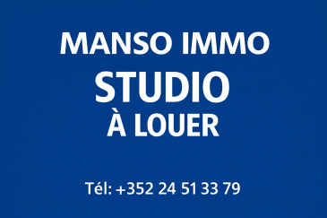 Manso Immo vous propose en exclusivité un studio en location, très bien entretenu, lumineux et moderne, avec ascenseur et se situant au 2ème étage.

Il se compose d'un hall d'entrée, une belle cuisine équipée ouverte sur le living/chambre à coucher, d'une salle de bains, une cave, une buanderie ainsi qu'un emplacement privé de garage extérieur à l'arrière de la résidence.

Disponible le 15 février 2026.

Loyer: 990€
Avances sur charges: 150 €
Caution: 2.280 €
Frais d'agence: 495.00€ (1/2 mois de loyer + TVA en vigueur)

Avant les visites, le dossier est à présenter avec les documents suivants:

- Copie du/des contrat(s) de travail
- Les 3 dernières fiches de salaire
- Carte(s) d'identité(s)

Toutes les indications sont basées exclusivement sur les informations mises à notre disposition par nos clients. Nous n'assumons aucune garantie quant à l'exactitude et l'actualité de ces indications.

Pour plus d'informations, photos ou convenir d'un rendez-vous, vous pouvez nous contacter au :
+352 24 51 33 79 ou par email à info@mansoimmo.lu