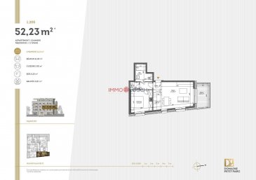 <br /><br />Le Domaine du Petit Parc : du haut de gamme, de belles superficies, des matériaux nobles, de la domotique et des technologies de pointe en matière d\'économie d\'énergie, un espace fitness...tout un art de vivre en perspective.<br><br>Le lot 1.205 se situe au 2e étage. Ce bel appartement avec une chambre à coucher offre une superficie de 52.23 m2 répartis comme tel : une entrée desservant la pièce principale avec cuisine ouverte, un beau balcon de 8.01 m2, l\'espace nuit offre une chambre et une salle de bains avec WC ainsi qu\'un local technique.<br><br>Prix affiché TTC 3%<br>Prix TTC 17%  878.880,-€   <br><br>Pour toute information supplémentaire, n\'hésitez pas à nous contacter au +352 26532611 ou par e-mail au info@immolosch.lu!<br /><br />Domaine du Petit Parc: gehobene Qualität, große Flächen, edle Materialien, Haustechnik und Spitzentechnologien zur Energieeinsparung, ein Fitnessbereich... eine ganze Lebenskunst in Aussicht.<br><br>Das Los 1.205 befindet sich im zweiten Stock. Diese schöne Wohnung mit einem Schlafzimmer bietet eine Fläche von 52.23 m2, die wie folgt aufgeteilt ist: ein Eingang, der zum Hauptraum mit offener Küche führt, ein schöner Balkon von 8.01 m2, der Nachtbereich bietet ein Schlafzimmer und ein Badezimmer mit WC sowie einen Technikraum.<br><br>Angezeigter Preis inkl. MwSt. 3%.<br>Preis inkl. MwSt. 17% 878.880,-€   <br><br>Für weitere Informationen kontaktieren Sie uns bitte unter +352 26532611 oder per E-Mail an info@immolosch.lu!<br /><br />Domaine du Petit Parc: top-of-the-range, large surface areas, noble materials, home automation and cutting-edge technologies in terms of energy savings, a fitness area... a whole new way of life in perspective.<br><br>Lot 1.205 is located on the 2nd floor. This beautiful apartment with one bedroom offers a surface of 52.23 m2 distributed as follows: an entrance serving the main room with open kitchen, a beautiful balcony of 8.01 m2, the night space offers a bedroom and a bathroom with WC as well as a technical room.<br><br>Displayed price including VAT 3%.<br>Price incl. VAT 17% 878.880,-€   <br><br>For further information, please contact us at +352 26532611 or by e-mail at info@immolosch.lu!