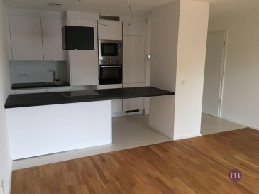 Appartement sis au 1er étage dans résidence neuve de +/-60 m2 et comprenant : Living avec cuisine équipée donnant sur agréable spacieuse terrasse , 1 chambre à coucher avec salle de douche, WC séparé, cave, 1 emplacement-souterrain sis au 2ème sous-sol.<br><br>Revêtement du sol: carrelage et parquet<br><br>Bonne situation, proche de tout commerce, accès rapide vers autoroute, bonne connexion bus