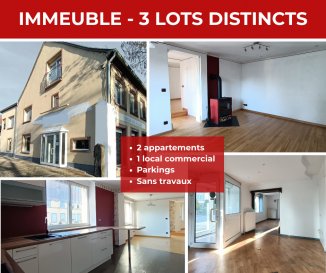 Immeuble 3 lots 171.50 m². SPECIAL INVESTISSEURS !!
Nord Sud Immobilier vous présente cet immeuble composé de 3 lots distincts : 

*Au rez de chaussée : un local commercial de 67 m² avec un pièce d'accueil avec vitrine (accès PMR), une seconde pièce attenante, un bureau, WC individuel et local.
Libre de toute occupation.

*Au premier étage : un appartement 3 pièces de 67 m² composé d'une cuisine entièrement équipée ouverte sur le séjour, salle d'eau, WC individuel, cellier et 2 chambres à coucher. Le bien dispose également d'un balcon.
Libre de toute occupation.

*Au deuxième étage : un appartement 2 pièces de 37 m² composé d'un salon/salle à manger ouvert donnant sur un balcon, d'une cuisine équipée, d'une chambre à coucher donnant également sur un balcon à l'arrière ainsi que petit local et une salle d'eau avec WC.
Logement actuellement loué 450€ hors charges.

L'immeuble dispose de places de stationnement ainsi que d'un sous sol. 

Pour plus d'informations ou organiser une visite, contactez votre agence Nord Sud Immobilier.