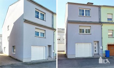 Immobilière de l'Attert, vous propose en vente cette maison jumelée de 91m² située dans le charmant village d'Eischen.

La maison est composée d'un rez-de-chaussée, d'un hall d'entrée, d'une chaufferie, d'un débarras ainsi que d'un garage.

Au 1er étage, on y retrouve un séjour/salle à manger, une cuisine séparée et une salle de bains avec un lavabo et un WC. 

Au 2ème et dernier étage, il y a 2 chambres à coucher (l'une de 21m² et l'autre de 13.5m²). Un dressing se trouve aussi sur cet étage. 

Pour plus de renseignements/informations, contactez-nous au +352 23 62 90 20 ou sur info@immoaida.lu

Consultez nos différents biens sur www.immoaida.lu