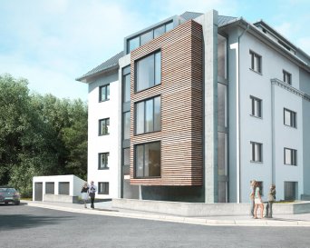 Beau duplex (en dernier étage) dans petite résidence de 4 unités, un appartement par étage, en construction (délai d'achèvement fin janvier 2019) sis au 3 et 4ème étage, d'une surface habitable de +/-120 m2  à laquelle s'ajoute un balcon de 10.16 m2 et comprenant:
Living avec cuisine ouverte et accès vers beau balcon (orientation sud-ouest), 2 chambres à coucher, 1 bureau/mezzanine, 2 salles de douche, 1 WC séparé, grande cave avec raccordement.

Garage fermé au prix de 90.000,-€

La résidence est munie d'un ascenseur desservant chaque appartement de manière privative.

Belles finitions, fenêtres triple vitrage avec châssis en bois et aluminium, stores à lamelles extérieures pour l'occultation et la protection solaire à commande électrique, chauffage au sol, porte blindée, etc.

Surface utile suivant cadastre vertical : 169,20 m2
PRIX TTC 17%

Située au 139, Avenue de la Faïencerie, dans le quartier recherché du Limpertsberg.
A la fois calme et tranquille, tout proche et avec vue sur le parc TONY NEUMAN, ce qui apporte toujours une qualité à la vie quotidienne.
La proximité du centre-ville, l'accès facile aux moyens de transport, aux commerces et aux lieux de loisirs sont les points forts de ce quartier.