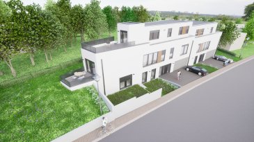 Senningerberg, dans une nouvelle maison bifamiliale à vendre: duplex situé au 1er et 2e étage, avec 4 chambres, 2 salles de bains avec une surface nette habitable de +/-172 m2:
- rez-de-chaussée: hall d'entrée, garage pour 1 voiture, parking extérieur 1 voiture
- 1er étage : dégagement, living 55 m2 avec cuisine équipée, chambre à coucher 28m2, salle de bain, accès sur la terrasse et au jardin privé de +/- 4 ares,
- 2e étage : dégagement, 3 chambres à coucher (17,5 m2, 16 m2, 11 m2), salle de bain, accès sur la terrasse de 17 m2,

Le duplex est vendu avec son jardin privé de +/- 4 ares (partiellement constructible).

A proximité :
- Centre scolaire « Am Sand »
- Tennis Club et Syrdall Schwemm (piscine)
- Centre commercial « Les Arcades »
- crèches,
- restaurants,
- bon accès autoroutier
- station Tram « Héienhaff »

Situation centrale à 5 minutes de l'aéroport international du Luxembourg, à 10 minutes du centre d'affaires de Kirchberg, à 13 minutes du centre-ville du Luxembourg.

Prix : 1.895.000 €
Le prix affiché s'entend avec le taux de TVA super-réduit de 3% (en cas d'affectation du bien à des fins d'habitation principale) sous réserve d'acceptation du dossier par l'Administration de l'Enregistrement et des Domaines.