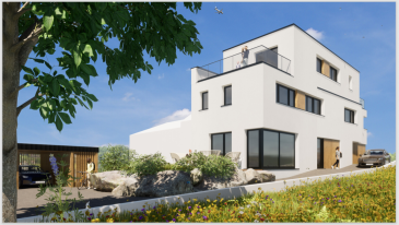 Situé au centre de Frisange, ce duplex penthouse dans un maison bifamiliale dispose d’une surface totale de 130 m². 
Il est agencé comme suit :

Un ascenseur vous mène du rez-de-chaussée au deuxième étage et s'ouvre directement sur le séjour avec salon et cuisine ouverte ± 42m².

A cet étage, une chambre ± 13m² avec une salle de douche attenante de ± 4m² avec wc et deux terrasses ± 30 m² avec vue dégagée vers le sud-ouest.

Une autre planification avec deux chambres est possible. Elle agrandirait l'espace de vie de la cuisine.

Un escalier intérieur mène au premier étage, où se trouvent deux autres chambres de ± 15m² et ± 13m² ainsi qu’une salle de bains avec wc de ± 7m².

Dans la partie arrière de la propriété, il y a un abri pour 4 voitures dont deux places de parking destinées au duplex penthouse.

L’aménagement intérieur peut être réalisé selon vos souhaits, dans la mesure où cela est techniquement possible. Les travaux de construction ont déjà commencé et le projet sera achevé au plus tard en mars 2022.

Agent responsable : Florian Apolinario
Mobile : +352 691 110 397
E-mail : florian@vanmaurits.lu