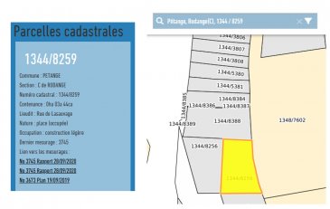 Ce terrain constructible de 6 ares 77 centiares est situé à Rodange, dans la commune de Pétange. 

Les parcelles se composent d'une partie constructible de 3 ares 33 centiares ainsi que d'une partie non constructible de 3 ares 44 centiares, idéale pour l'aménagement d'un jardin spacieux.

Avec une largeur de façade d'environ 24 mètres et une profondeur de ± 28 mètres côté gauche et ± 31 mètres côté droit, le terrain offre de belles possibilités d'implantation. Il bénéficie d'une exposition Est et d'une configuration en pente aménagée sur deux plateaux, permettant un projet architectural intéressant avec terrasse et extension vers le jardin. Du côté droit de la maison ainsi qu'à l'arrière, aucune construction ne sera possible ce qui offre un beau confort privatif et sans vis-à-vis.

Un projet immobilier a déjà été étudié et un permis de bâtir a été obtenu (à renouveler), offrant un gain de temps considérable pour le futur acquéreur.

Les raccordements aux réseaux (eau, gaz, électricité et égouts) sont présents dans la voirie et restent à réaliser.

Le terrain profite d'une vue dégagée sur le jardin, dans un environnement verdoyant, résidentiel et agréable.

Environnement :

Situé à Rodange, au sein de la commune de Pétange, ce bien bénéficie d'une situation privilégiée à proximité immédiate de toutes les commodités. La localité est bien desservie par les axes routiers et les transports en commun, notamment grâce à la gare de Rodange, facilitant les déplacements vers Luxembourg-Ville et les pays frontaliers.

La région offre un cadre de vie pratique et dynamique avec de nombreux commerces, écoles, crèches, infrastructures sportives, restaurants ainsi que des espaces verts, pistes cyclables et sentiers de randonnée à proximité. La proximité des centres commerciaux et des connexions autoroutières renforce encore l'attractivité de ce bien.

Disponibilité : immédiate.

Pour plus de renseignements, veuillez contacter s.v.p. Nora au +352 691 136 875 ou nora@vanmaurits.lu