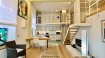 Appartement Location à Luxembourg-Limpertsberg - 2 400 € Loft à louer
Situé rue Jean l'Aveugle à 2 pas du Glacis, FINE Properties vous propose en location cet appartement meublé du style Loft d'une surface habitable de 84 m² répartie sur 2 niveaux.
Entièrement aménagé avec du mobilier contemporain et des finitions de haut standing, l'appartement se compose comme suit:
Hall d'entrée, cuisine ouverte, grand séjour, salle de bains et WC séparé.
A l'étage se trouve une chambre en mezzanine avec bureau et de nombreux dressings.
L'équipement de ce loft comprend, entre autres, une machine à laver, un sèche-linge, télévisions, système HIFI, aspirateur central, volets électriques, chauffage au sol, poêle scandinave et parquet massif.
Dans les charges de 250 EUR sont compris : eau, électricité, chauffage, télévision et internet.
Disponible de suite.
Pour toute information complémentaire, veuillez contacter notre bureau.
Ref agence :62